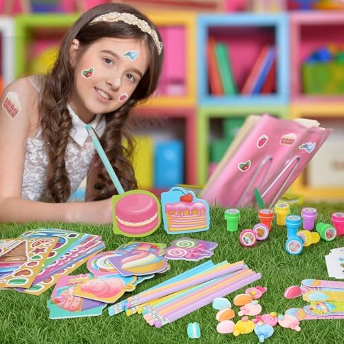 BenLouis 96Pcs Candyland Party Favors Mini Notebook Set for Kids