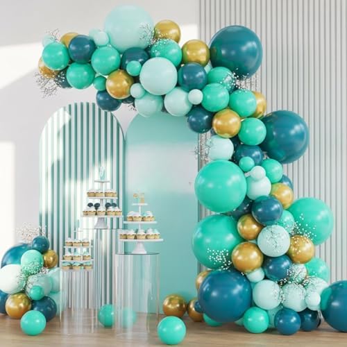 FunHot 60 Pcs Teal Balloons Party Decor