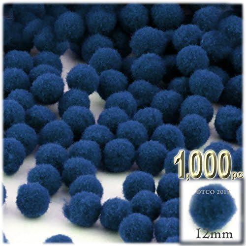 The Crafts Outlet 1000 Piece Multi Purpose Pom Poms Sun Yellow Acrylic 12mm