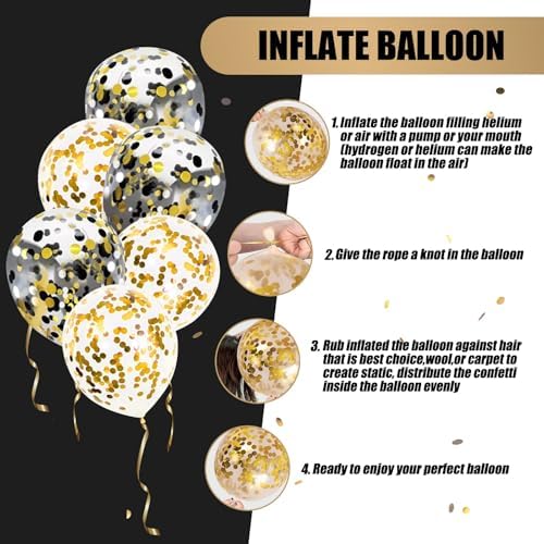 OUTEPAI 62pcs Colorful Confetti Balloons Kit