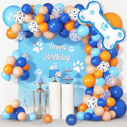 121Pcs Blue Birthday Balloon Garland Kit for Kids Parties