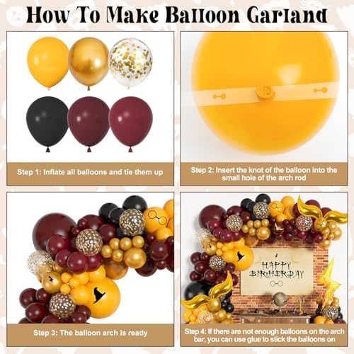 Ouddy Life Magical Wizard School Balloons Arch Kit 172pcs