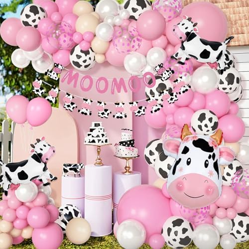 Pink Cow Balloons Garland Arch Kit for Party Decorations