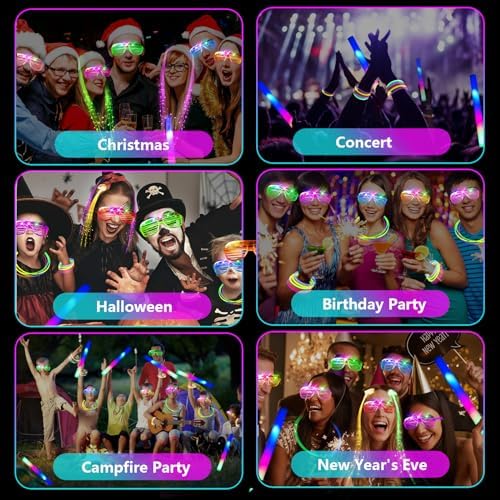 148 Piece Glow in the Dark Party Kit with LED Accessories