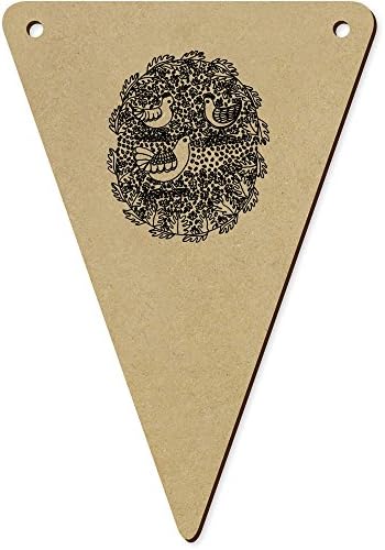Azeeda 5 x 140mm Three French Hens Wooden Bunting Flags