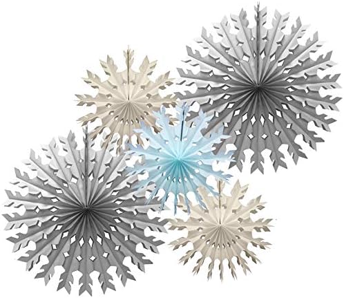 5-Piece Tissue Snowflakes Stormy Sky Set
