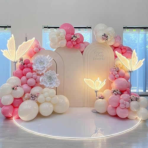Pink Bow Balloon Arch Kit 91 Pcs Birthday Decor