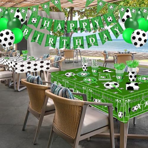 Bolake Soccer Party Plates Tableware Set for 24 Guests