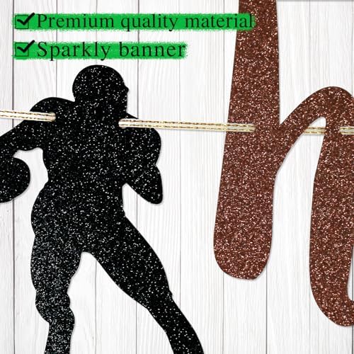 Football Birthday Banner Set with Glitter