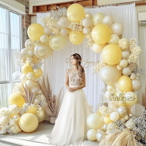 Pastel Yellow Balloon Arch Kit for Parties and Events