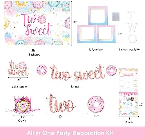 Two Sweet Donut Birthday Party Decorations Set