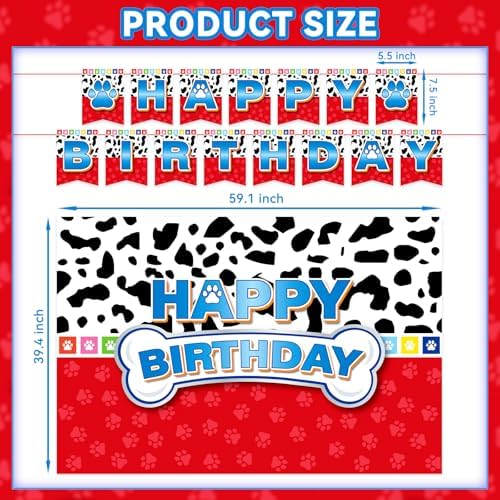 Cartoon Dog Paw Birthday Party Decorations Set
