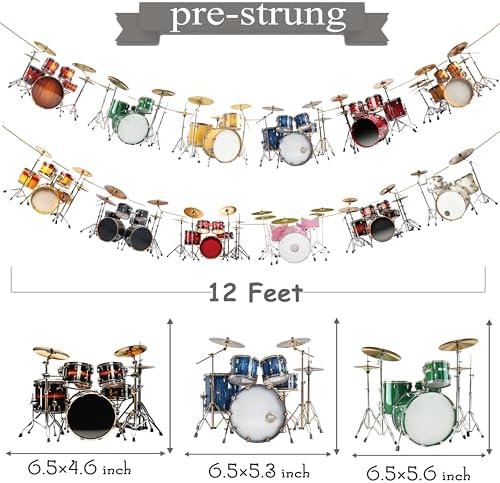 2pcs Drum Banners for Birthday Party Decorations