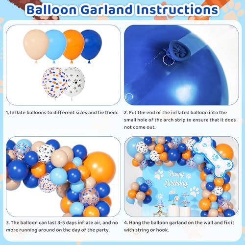121Pcs Blue Birthday Balloon Garland Kit for Kids Parties