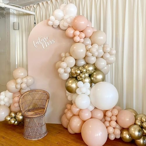 Jobkoo White Sand Gold Balloons Set