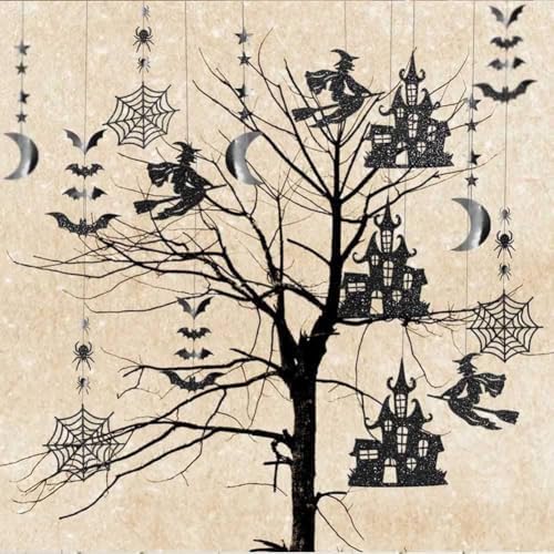 Cheerland Gothic Halloween Black Garland Decor
