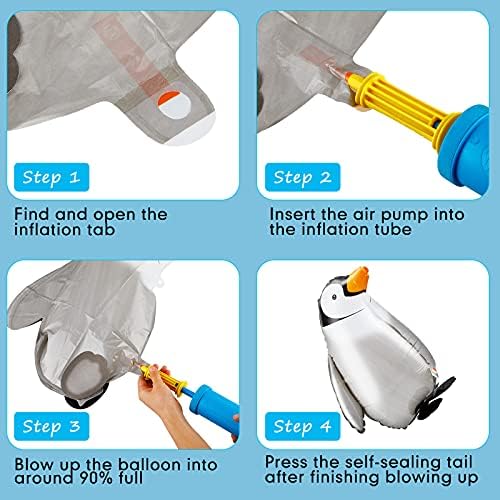 6 Piece Walking Penguin Foil Balloons for Party Decorations