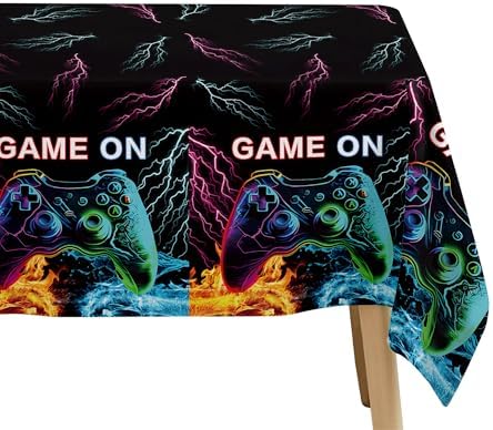 Vibrant Gaming Tablecloth Set 3Pcs 55x86 Inches