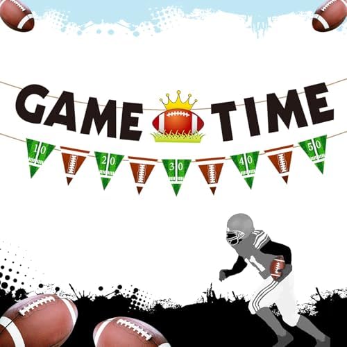 Game Time Football Banner for Fireplace Mantle