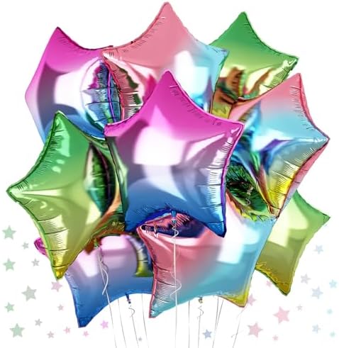 TAOYE Gradient Star Foil Balloons 18 Inch Pack of 9