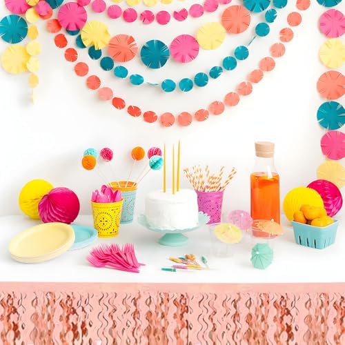 6 Pack 10 Feet Rose Gold Wave Foil Garland