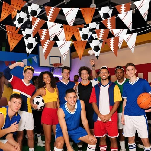 4pcs Sports Pennant Banners for Party Decorations