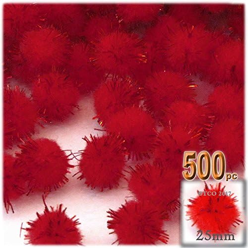 Crafts Outlet Chenille Sparkly Pom Poms Purple Porcupine 10-inch 500pc