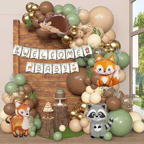 167Pcs Woodland Animals Baby Shower Decorations