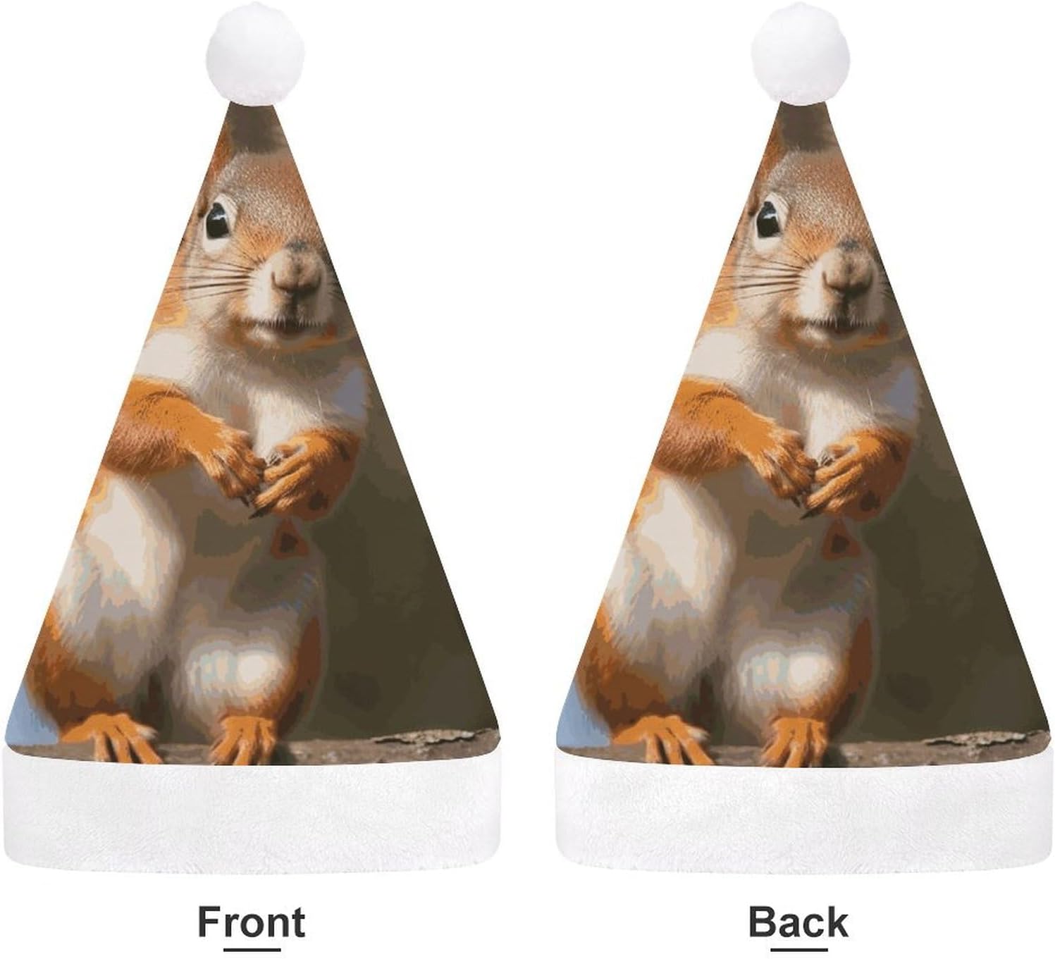 Funny Santa Squirrel Christmas Hat for Adults