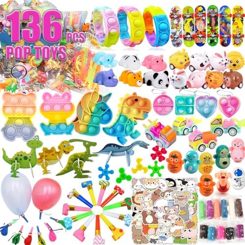 136 Pcs Multi-Item Party Favors for Kids 4-10