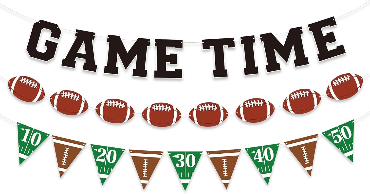 Football Banner Garland for Game Day Party Decor
