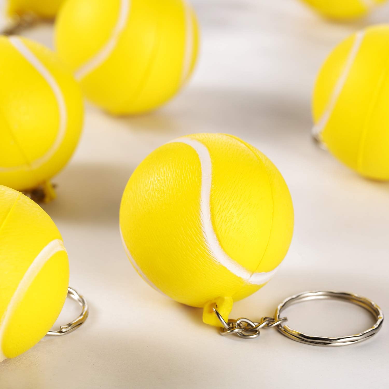 Blulu 20 Pack Tennis Ball Keychains Stress Relief Party Favors