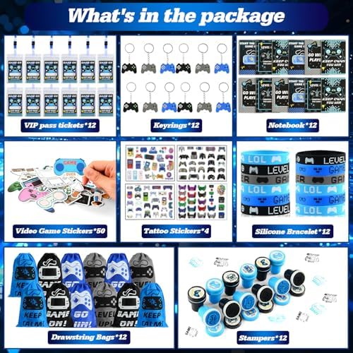 126 PCS Gaming Party Favors with Drawstring Bags