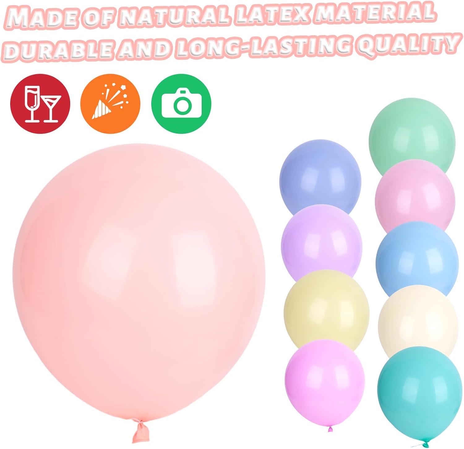 LovesTown 15PCS Pastel Balloons 18inch