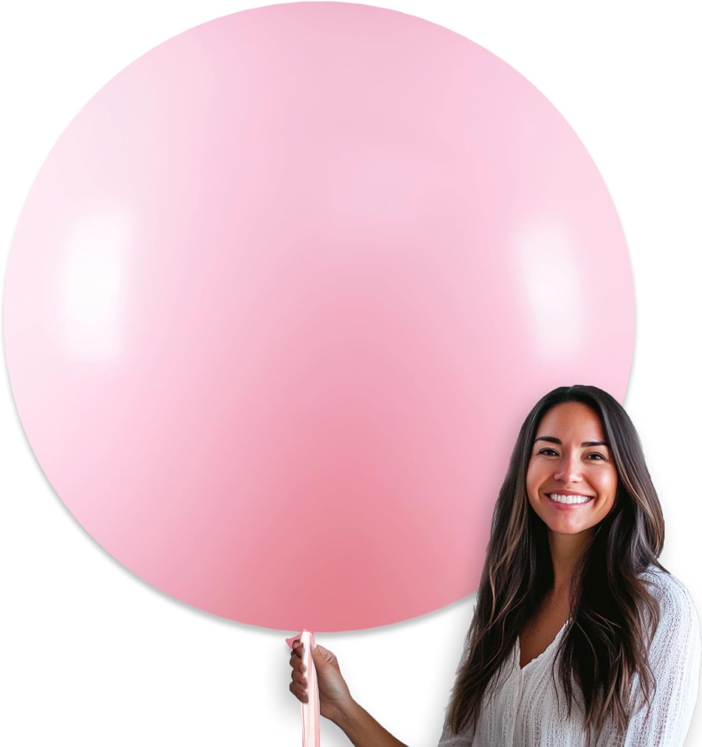 PartyWoo Light Pink Balloons 4pcs 36 Inch Decorations