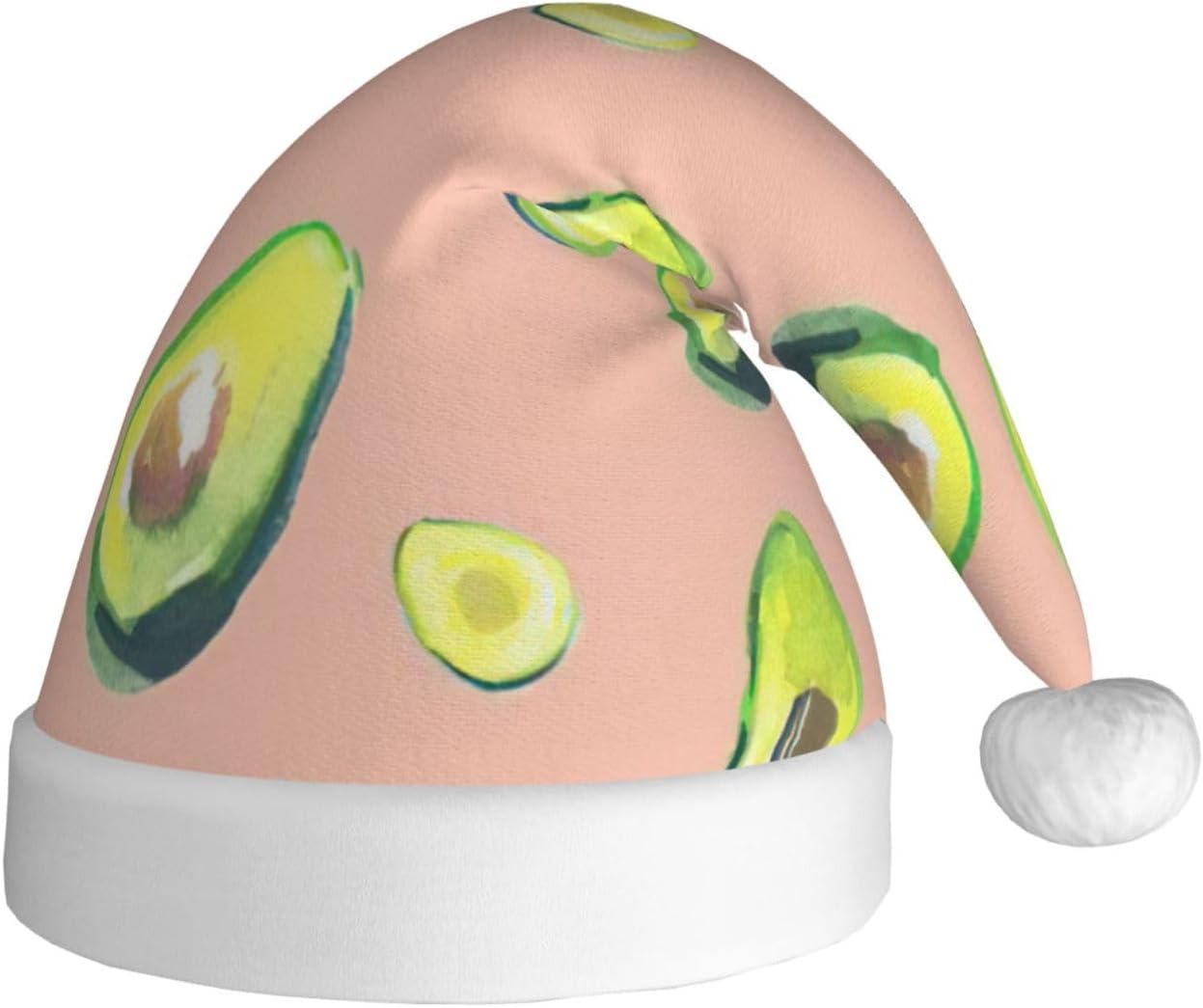 QINZHENG Personalized Santa Hat with Avocado Print