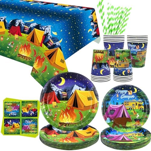 Camping Party Tableware Kit for 20 Guests