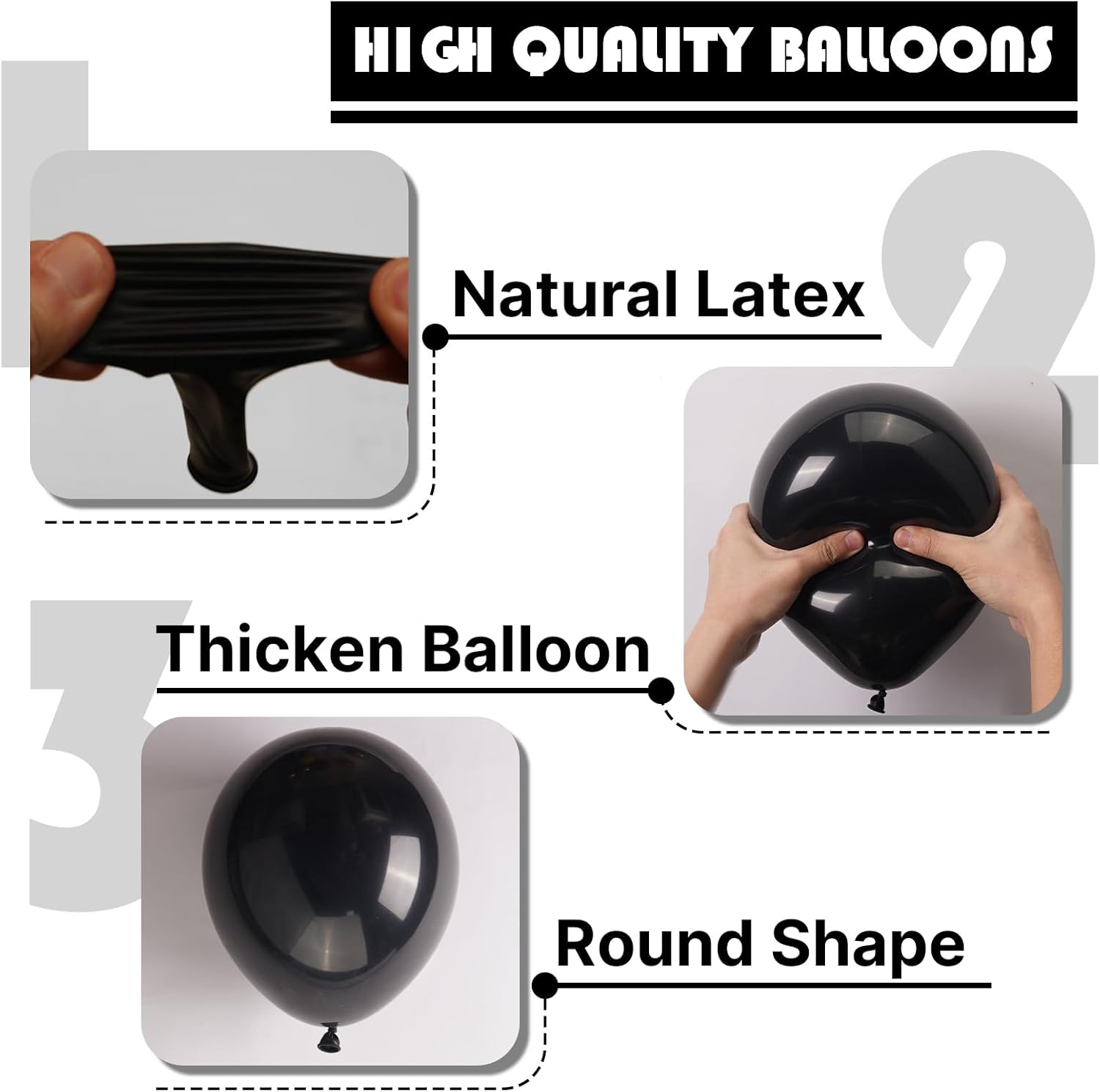 PartyWoo Black Balloons 142 PCS Arch Garland Kit