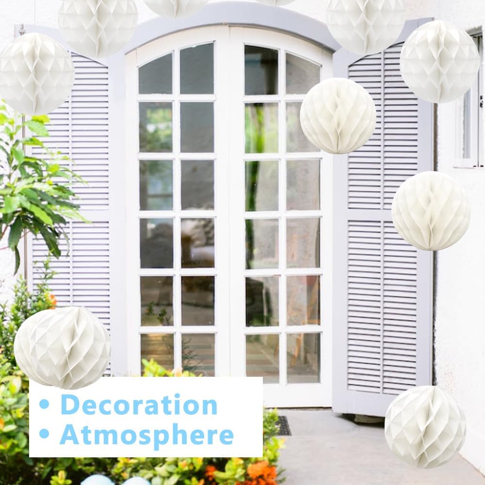 Hocansen 8 Pcs Paper Honeycomb Balls for Parties