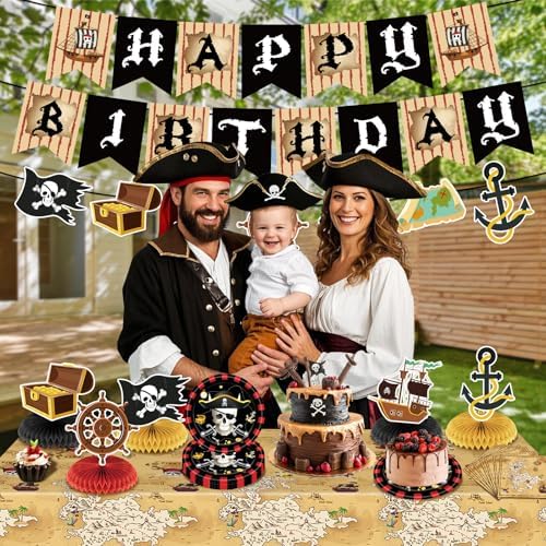 Pirate Party Decorations Set 62Pcs for Boys