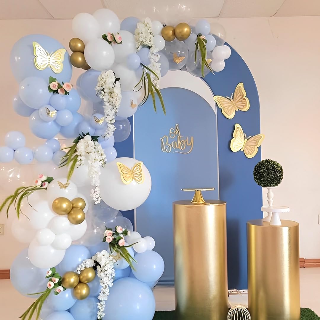 Blue and Gold Balloons 50pcs Party Decor Set