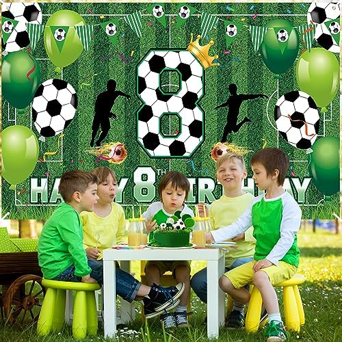 Soccer 8th Birthday Banner for Boys - Large Party Decor