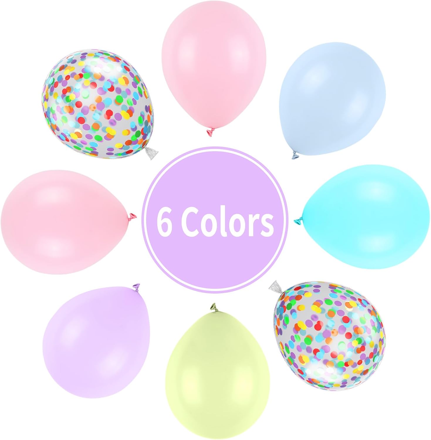 12 Inch Pastel Balloons Set for Kids Birthday Parties