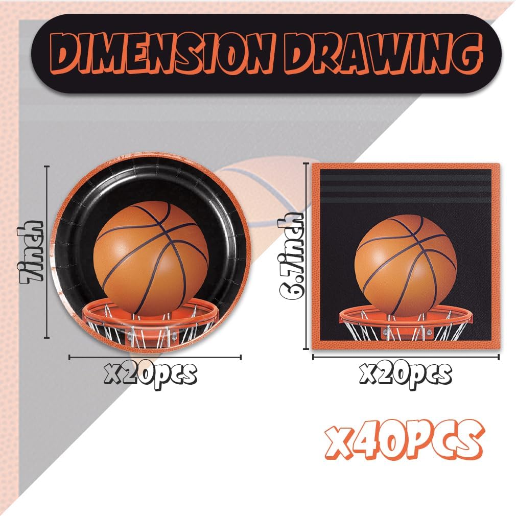 40Pcs Basketball Party Decorations Set