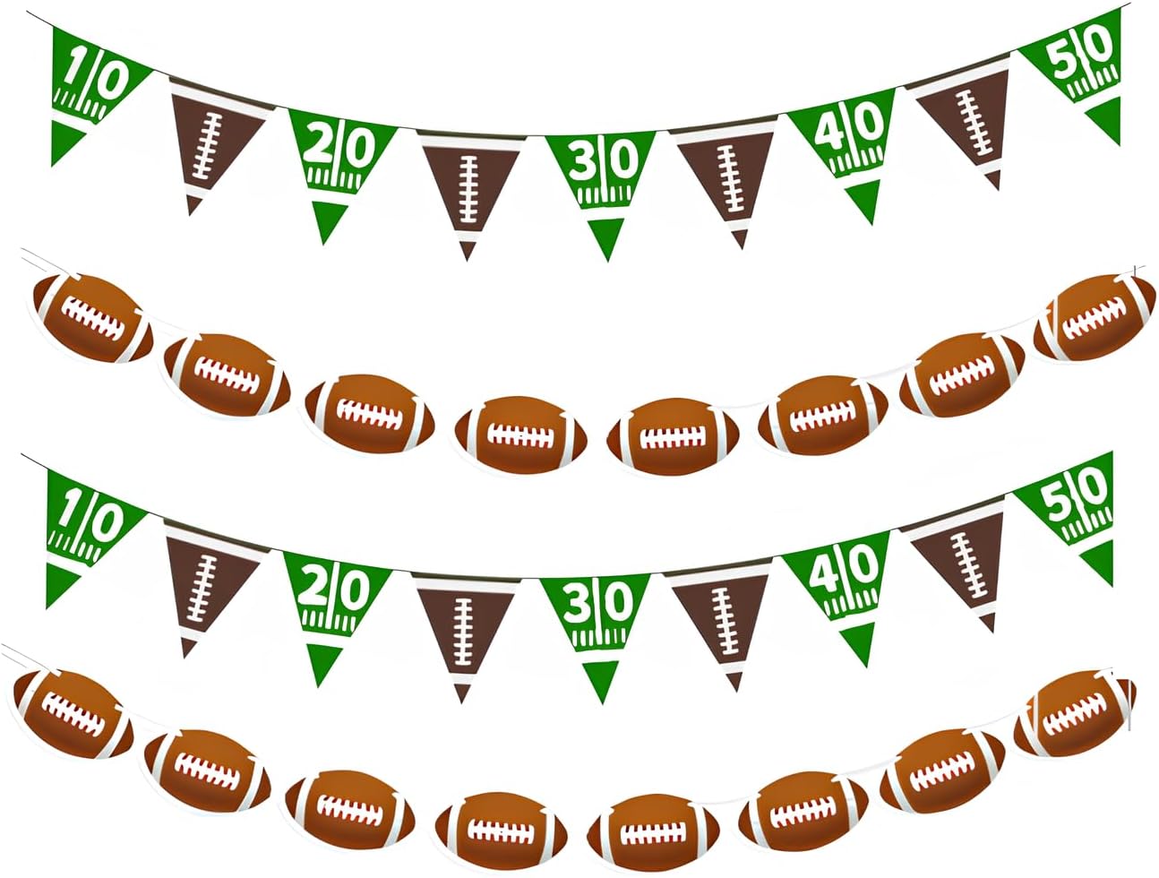 Football Party Banner Hanging Garland Decorations 4Pcs