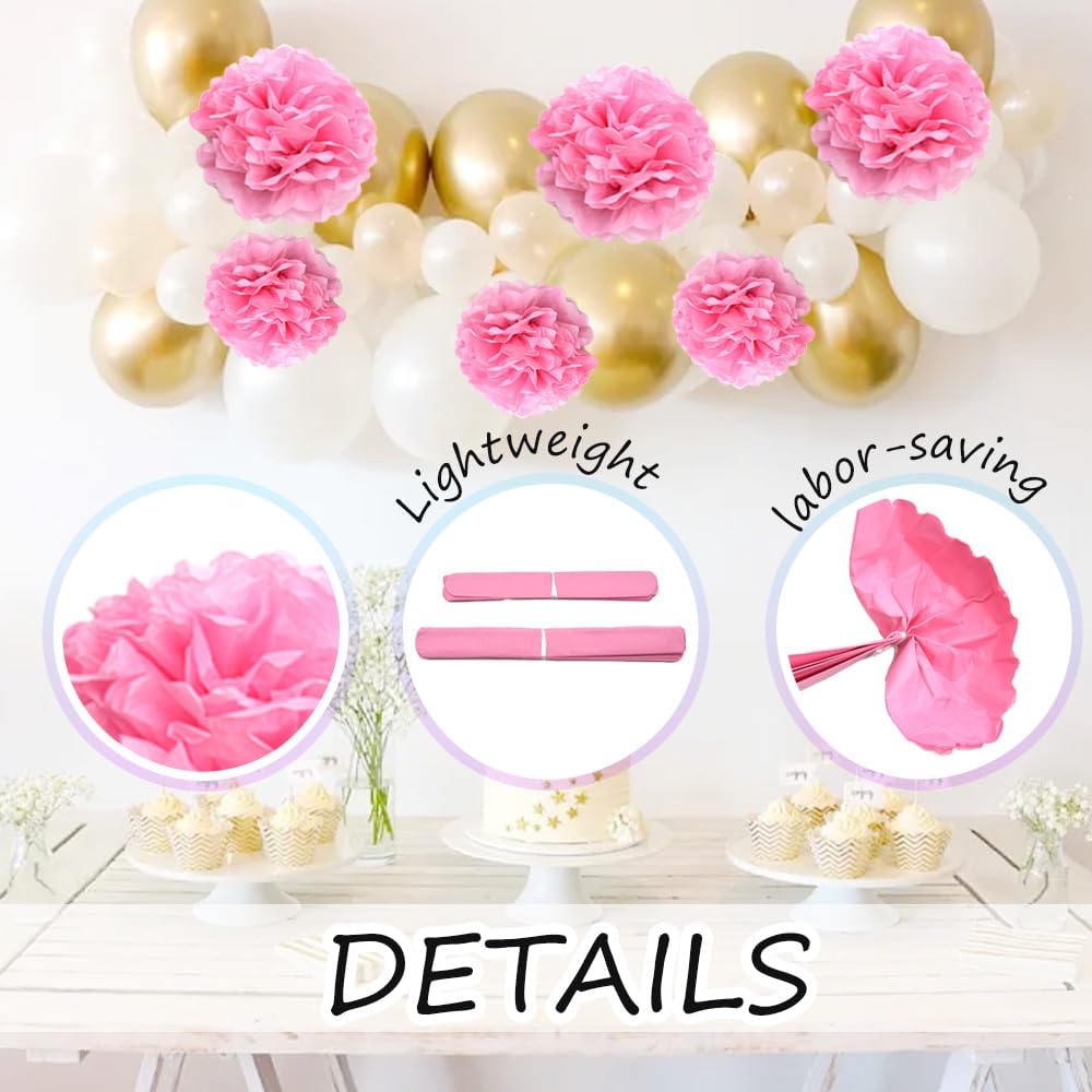 Ruidee 12 Pieces Tissue Paper Pompoms for Party Decorations