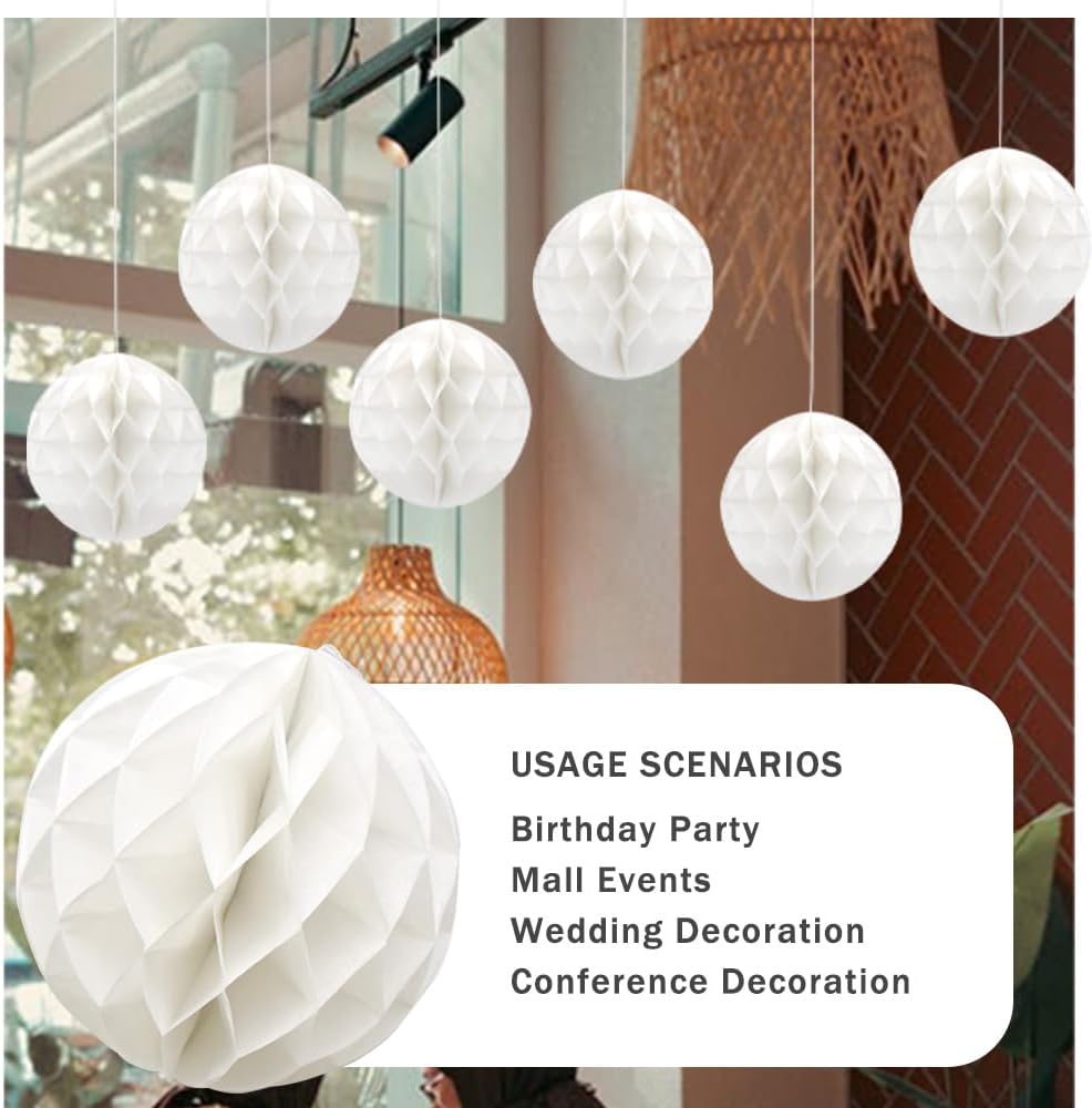Yosawa 8 Pcs Paper Honeycomb Balls Decoration