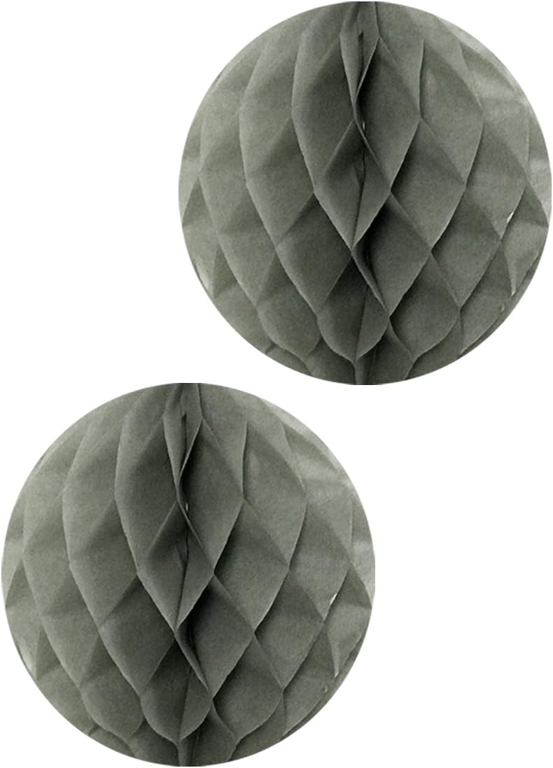 Wrapables 16 Inch Tissue Honeycomb Balls Set of 2 Gray