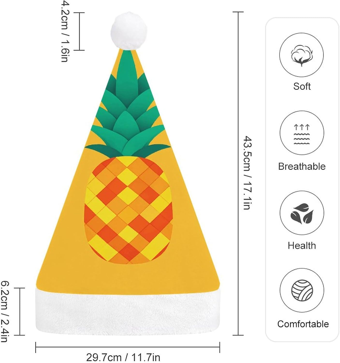 Tropical Pineapple Santa Hat Christmas Party Headwear