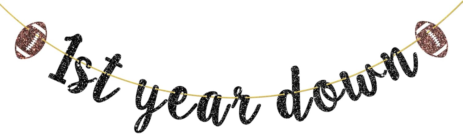 1st Year Down Banner for Baby Shower Party Decoration